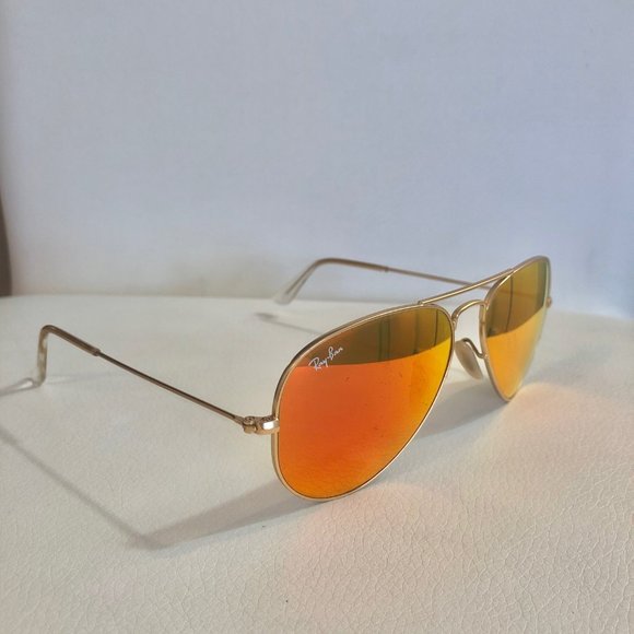 Orange and Gold Reflective Ray-Ban Aviators - Picture 2 of 7